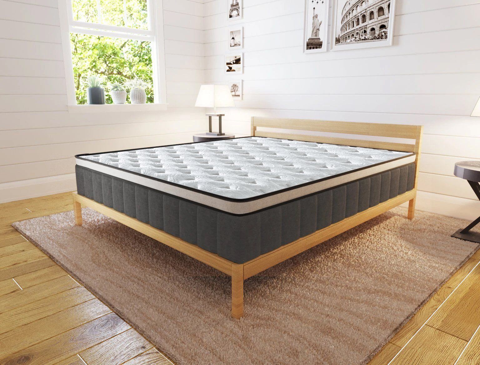 Cooling Gel Hepta-Zone Hybrid Tri-Foam Spring Euro Mattress showcasing its luxurious design and cooling gel technology.